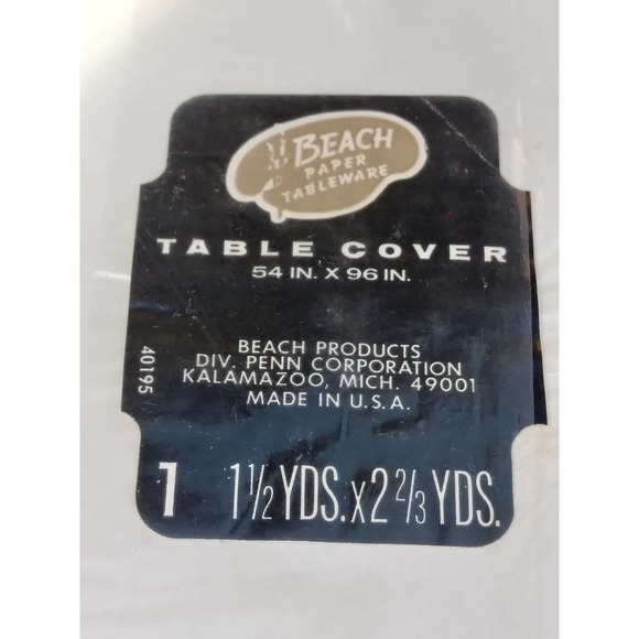 Vtg Poinsettia Christmas Paper Table Cloth New Old Stock 54" x 96" Tablecloth (5 - Picture 3 of 3